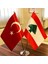 Lübnan-Türkiye Masa Bayrağı Krom Direkli Ikili Bayrak 1