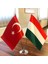 Macaristan-Türkiye Masa Bayrağı Krom Direkli Ikili Bayrak 1