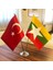 Myanmar-Türkiye Masa Bayrağı Krom Direkli Ikili Bayrak 1