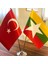 Myanmar-Türkiye Masa Bayrağı Krom Direkli Ikili Bayrak 2
