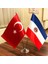Paraguay-Türkiye Masa Bayrağı Krom Direkli Ikili Bayrak 1