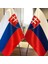 Slovakya Masa Bayrağı Krom Direkli Ikili Bayrak 2