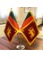 Sri Lanka Masa Bayrağı Krom Direkli Ikili Bayrak 1