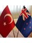 Yeni Zelanda-Türkiye Masa Bayrağı Krom Direkli Ikili Bayrak 2