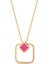 Pembe Kare Rose Kolye 1