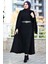 Modam Afra Hırka Elbise Triko Tesettür Takım - Siyah