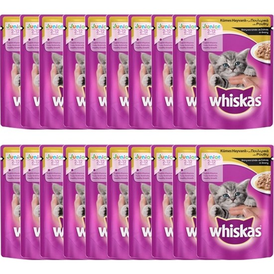 Whiskas Junior Kümes Hayvanlı Yaş Kedi Maması 100 gr x 20 Fiyatı