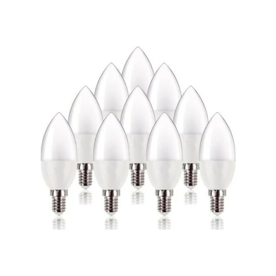 10en 7 Watt Buji Mum LED Ampul E14 Ince Duylu 10 Adet Beyaz