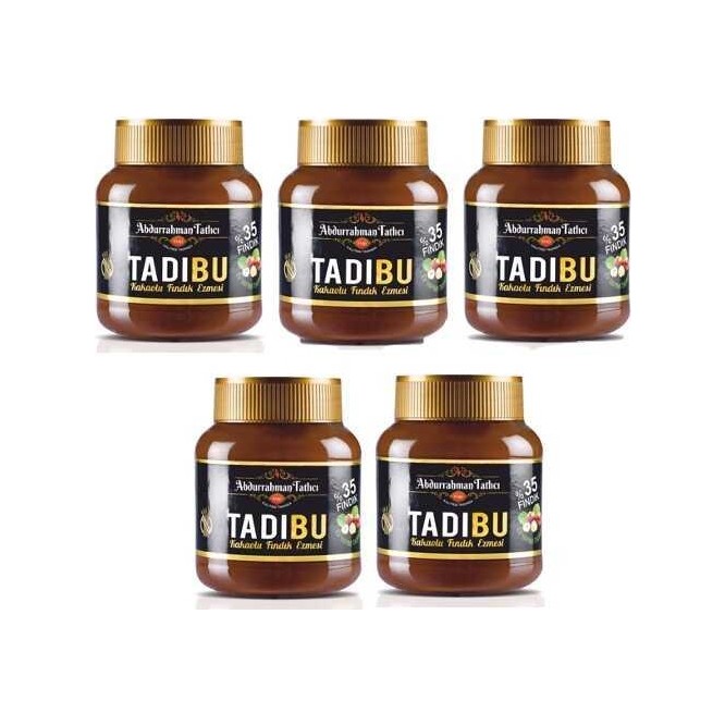 Abdurrahman Tatlıcı Tadıbu Kakaolu Fındık Ezmesi 330 gr x 5 Glutensiz Ve Doğal İçerik İle Sağlıklı Atıştırmalık