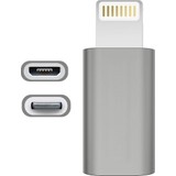  Intac Lightning To Micro USB Kısa Dönüştürücü Metal Gövde Uzay Grisi