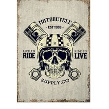 Tablomega Motosiklet Kulübü Modern Ahşap Tablo 50 cm x 70 cm