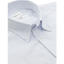 Emnana Mavi Kareli Slim Fit Gömlek