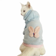 Kemique Blue Pink Bunny Sweatshirt Kedi Süeteri Kedi Kıyafeti