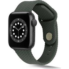 kilifone - ​​​Apple Watch 38mm - Kordon Silikon Kordon - KRD-37 - Koyu Yeşil - T16350