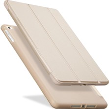 Turotto Apple iPad 8. Nesil 10.2 Uyku Modlu Arka Yumuşak Silikon Smart Tablet Kılıf + Kalem Gold
