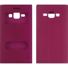 Nettech Samsung Galaxy J100 J1 Uyumlu Kapaklı Kılıf Pembe