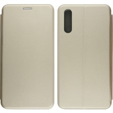 Nettech Samsung Galaxy A70 Uyumlu Lüx Seri Kapaklı Kılıf Gold