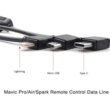 Profisher Djı Mavic Pro Tip-C Veri Kablosu 10 cm Telefonlar Için Siyah Renk