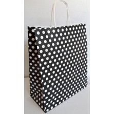 Event Party Store Kraft Kağıt Çanta Siyah Puanlı 25CM x 30CM - 1 Adet