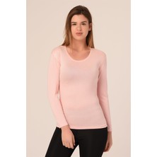 Disentis Modest Yuvarlak Yaka Uzun Kollu Viskon Somon Body