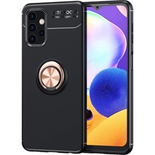 Caseart Samsung Galaxy A32 5g Kılıf Renkli Yüzüklü Manyetik Silikon Kapak Siyah - Rose Gold