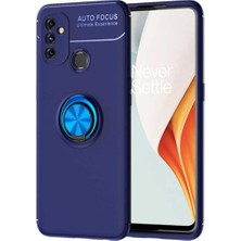 Caseart One Plus Nord N100 Kılıf Renkli Yüzüklü Manyetik Silikon Kapak Mavi - Mavi