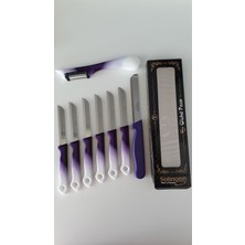 Solingen 6 Ebruli Mor Meyve Bıçağı, Yan Soyacak ve Mikro Tırtıklı Doğrama Bıçağı Seti