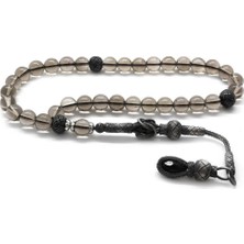 Gül Endam 1000 Ayar Gümüş Kazaz Püsküllü Küre Kesim Kuvars Doğaltaş Tesbih