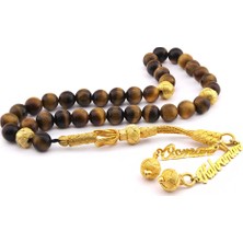 Gül Endam 1000 Ayar Kazaz Isim Yazılı Püsküllü Küre Kesim Kaplangözü Doğaltaş Tesbih