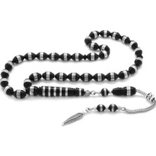 Gül Endam Kararmaz Metal Püsküllü Metal Sarmal Arpa Kesim Fırınlanmış Kuka Tesbih