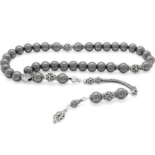 Gül Endam Kolleksiyonluk 925 Ayar Gümüş Püsküllü Terahertz Doğaltaş Tesbih