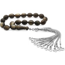 Gül Endam Kararmaz Metal Püsküllü Arpa Kesim Bufalo Boynuzu Efe Tesbihi