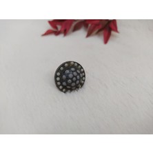 Hd Marketim Kadın Yüzük Otantik Eskitme Tasarım Taşlı Füme Yüzük