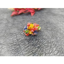 Hd Marketim Kadın Yüzük Karışık Renkli Çoklu Boncuklu Otantik Yüzük