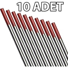 Axu Tungsten Elektrod Kırmızı Toryumlu WT20 2.4X175 mm 10 Adet