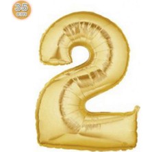 İKM Rakam Balon Folyo Küçük Boy 16 Inç  35 cm Gold 2