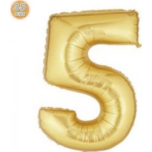 İKM Rakam Balon Folyo Küçük Boy 16 Inç  35 cm Gold 5