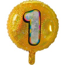 İKM Folyo Yuvarlak Rakam Balon Gold 1