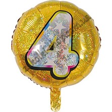 İKM Folyo Yuvarlak Rakam Balon Gold 4