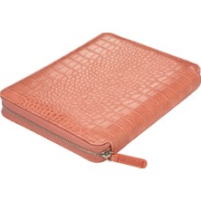 Victoria's Journals Croco Zipper Folder Defter Noktalı Pembe