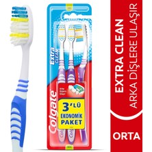 Colgate Extra CleanDil Temizleyicili Arka Dişlere Uzanan Orta Diş Fırçası 2+1
