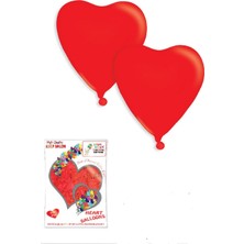 Atom Balon Kalp Baskılı Kalpli Balon 40 Paket 1 Koli