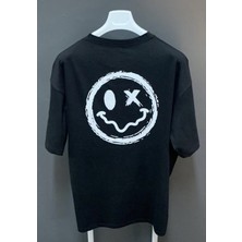 Amor Man Oversize Bol Kesim Emoji Sırt Göğüs Dijital Baskılı Yüzde Yüz Pamuk Erkek Tşört