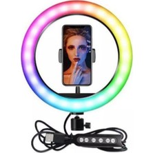 Renksan MJ26 10INÇ Rgb LED Selfie Işığı Tripot Kumandalı Ring Lıght