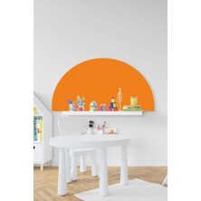 Msticker Bohem Tarzı Turuncu Yarım Daire Çocuk Bebek Odası STICKER(50X100CM)