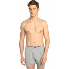 Tutku Penye Düğmeli Boxer  Gri Renk 3'lü Paket
