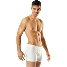 Tutku Likralı  Spor Boxer Beyaz Renk 3'lü Paket