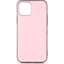 Hesaplı Dünya iPhone 12 Kılıf Mat Renkli Esnek Silikon Rosegold Renk Prm