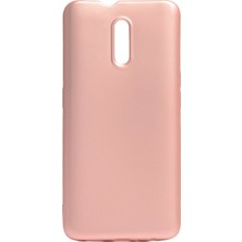 Hesaplı Dünya Oppo Reno Kılıf Mat Renkli Esnek Silikon Rosegold Renk Prm