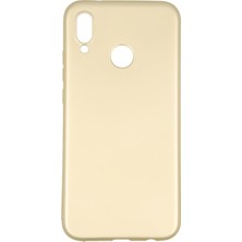Hesaplı Dünya Huawei P20 Lite Kılıf Mat Renkli Esnek Silikon Gold Renk Prm